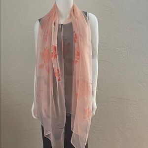 Elegant Peach Floral Scarf